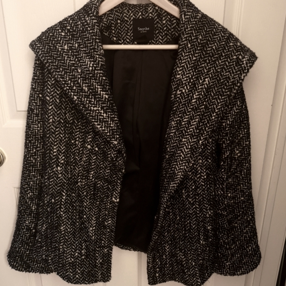 Smythe Wool Herringbone Hooded Jacket Coat